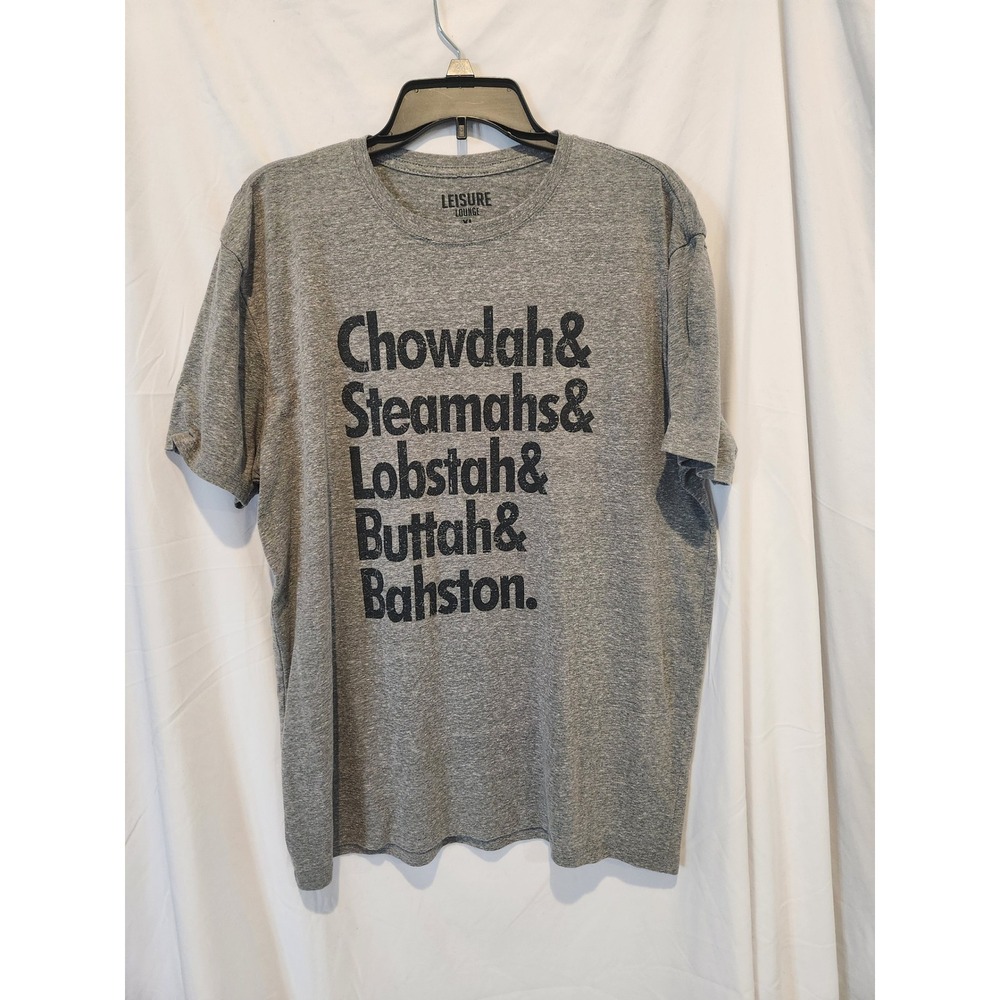 Leisure Lounge Mens XL Gray Boston Chowdah Lobstah Graphic T-Shirt Heathered